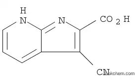 Molecular Structure of 1204475-69-3 (1H-Pyrrolo[2,3-b]pyridine-2-carboxylic acid, 3-cyano-)